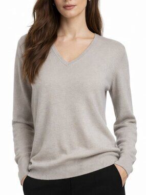 Jil Sander 100% Cashmere V Neck Sweater Lightweight Luxury Knit